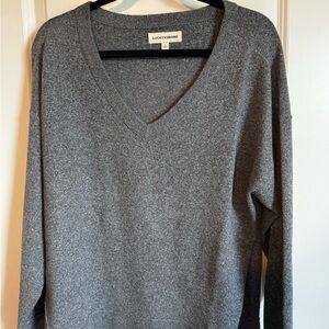 Lucky Brand Gray Lightweight V-Neck Sweater- never worn!